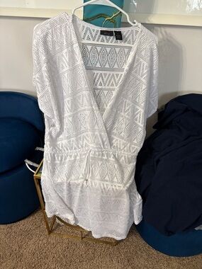 Apt. 9 White Crochet Swim Cover-Up Tunic